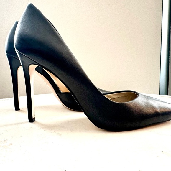 Black Leather D’Orsay Heels - Picture 2 of 6